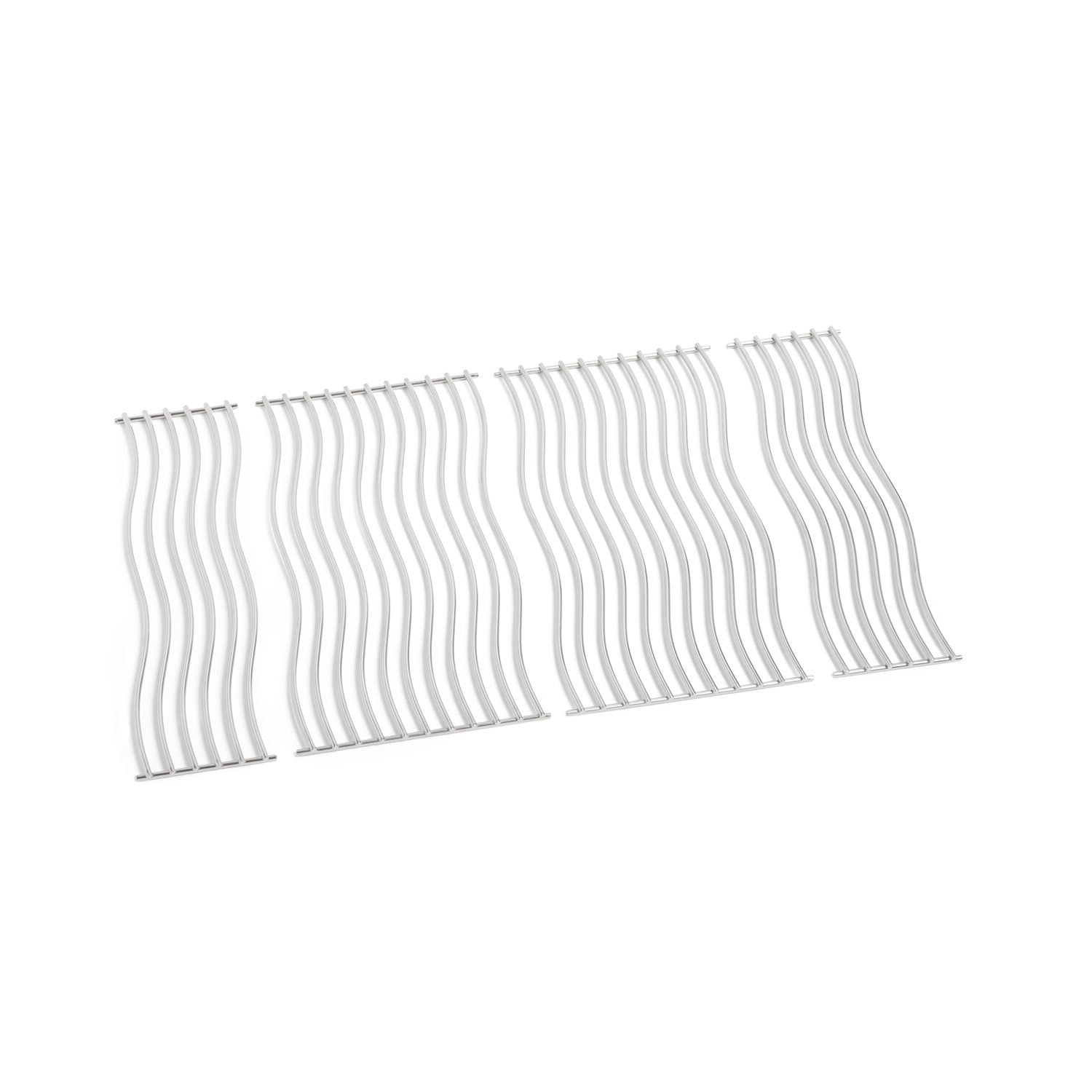 Stainless steel cooking grid with parallel curved bars