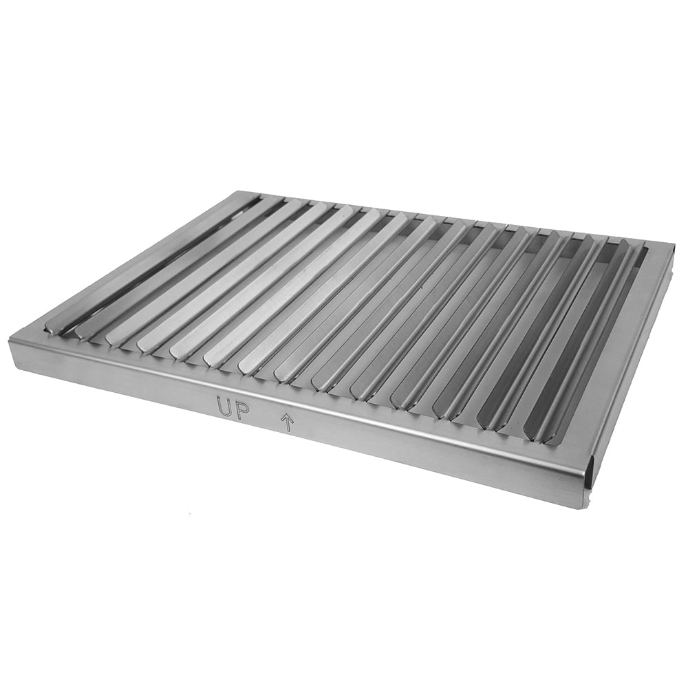 Solaire cooking grid with parallel metal bars, rectangular grill insert