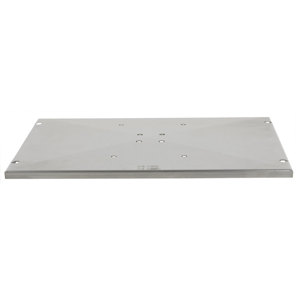 Stainless steel rectangular plate with bolt holes and mounting slots