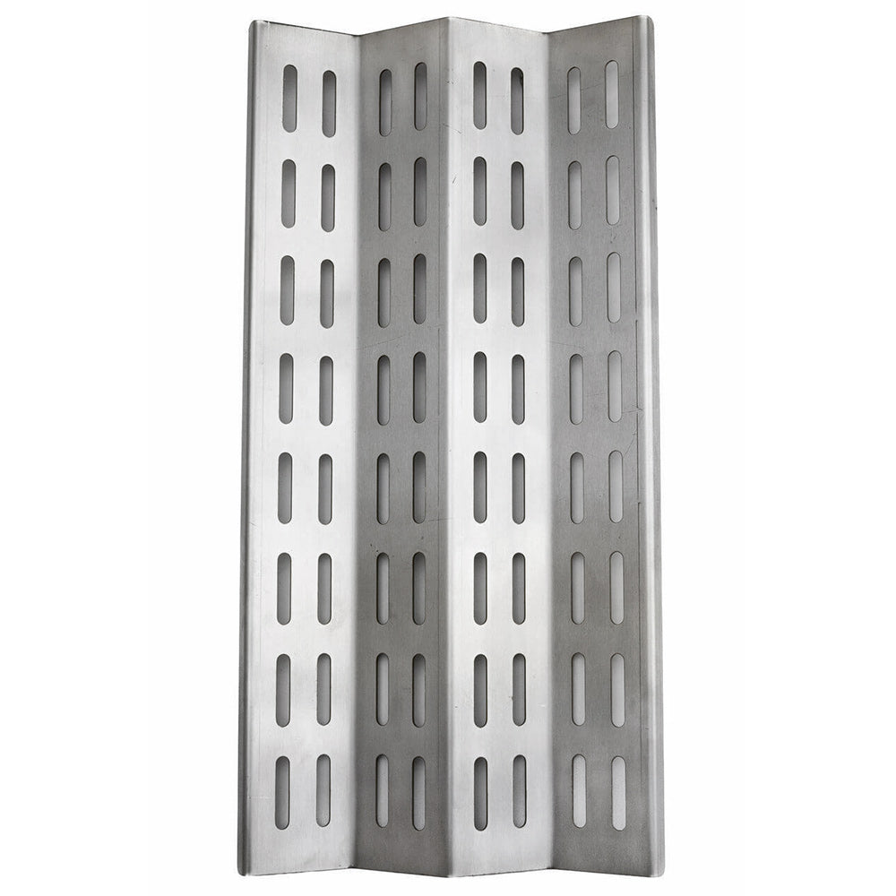 Stainless steel vaporizer tray with rectangular perforations and folded side panels