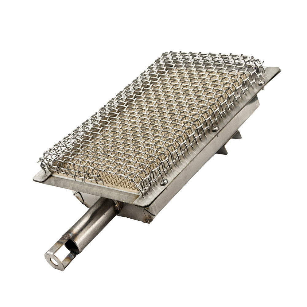 Infrared burner with metal mesh screen and side supports