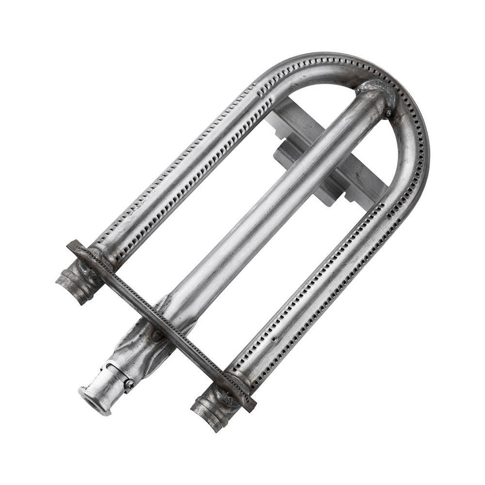 Stainless steel U-burner with rectangular heat tube and end caps
