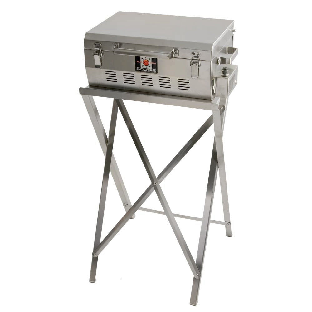 Stainless steel portable infrared grill with open stand and side shelf