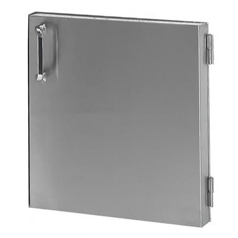 Silver metal access door with frame, latch and hinges, single panel