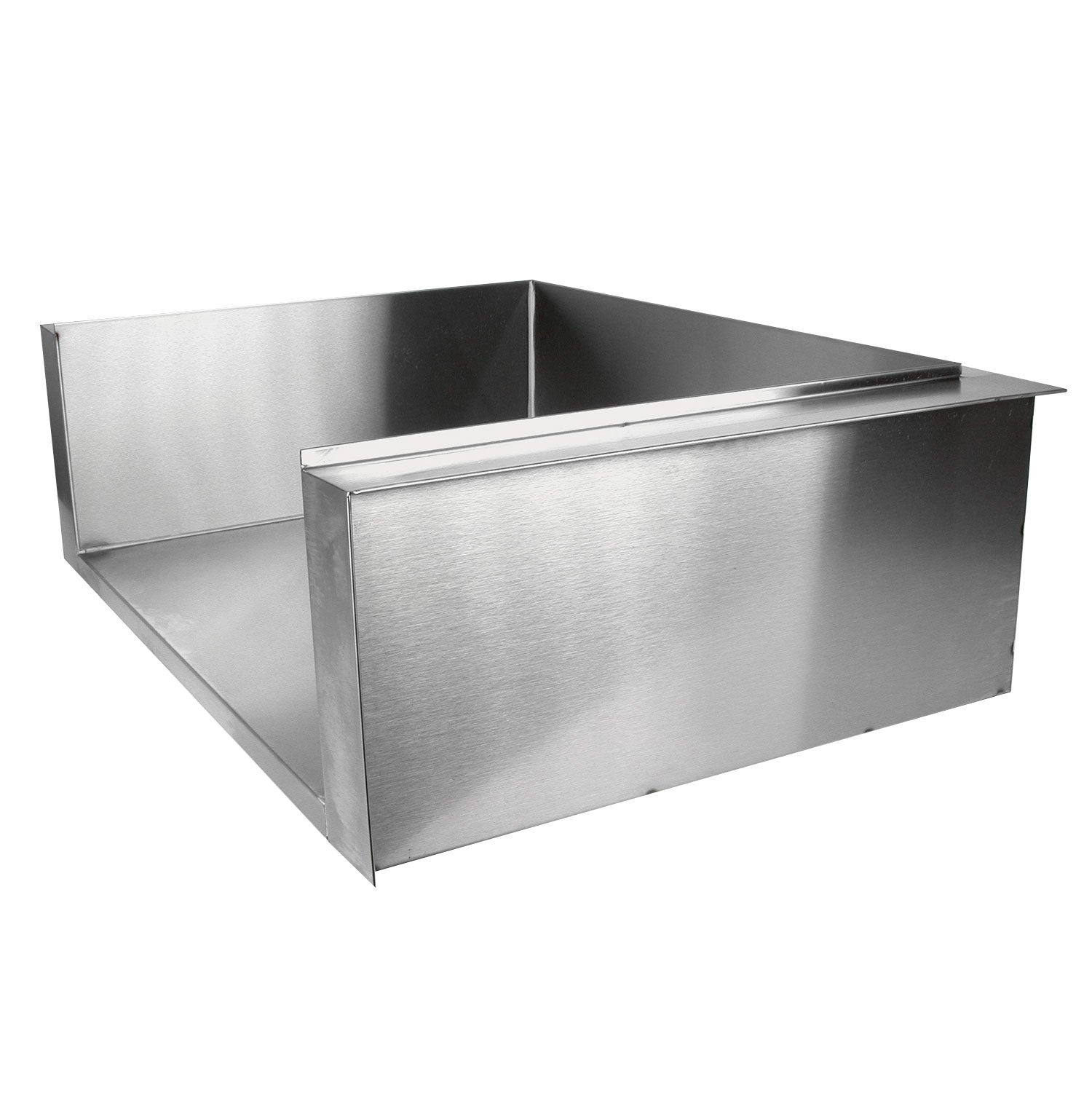Stainless steel insulated grill jacket, rectangular box with open top and side panels