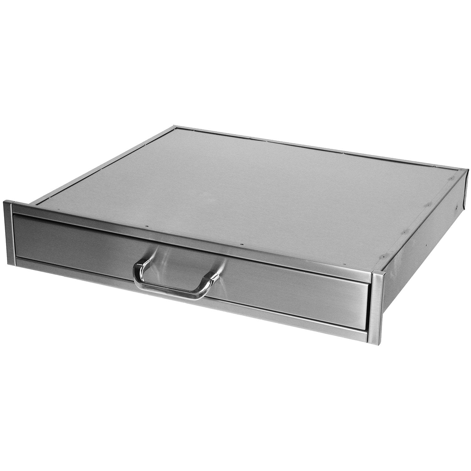 Solaire extra-deep single utility drawer, metal gray, with front pull handle