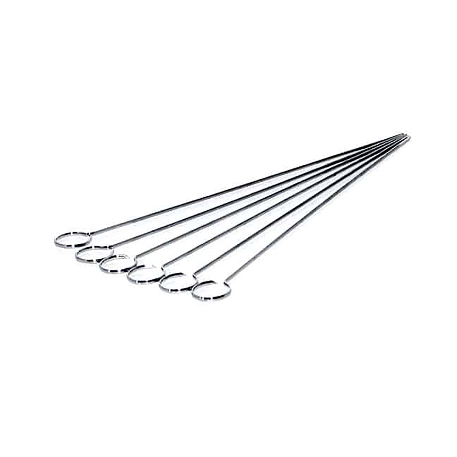 6-piece metal skewer set with loop handles, 19.5-inch