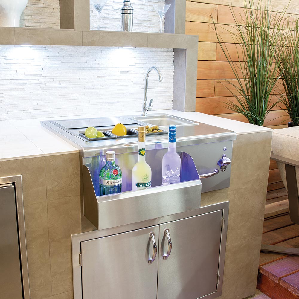Summerset Beverage Center & Prep Station with LED Illumination, 30-Inches