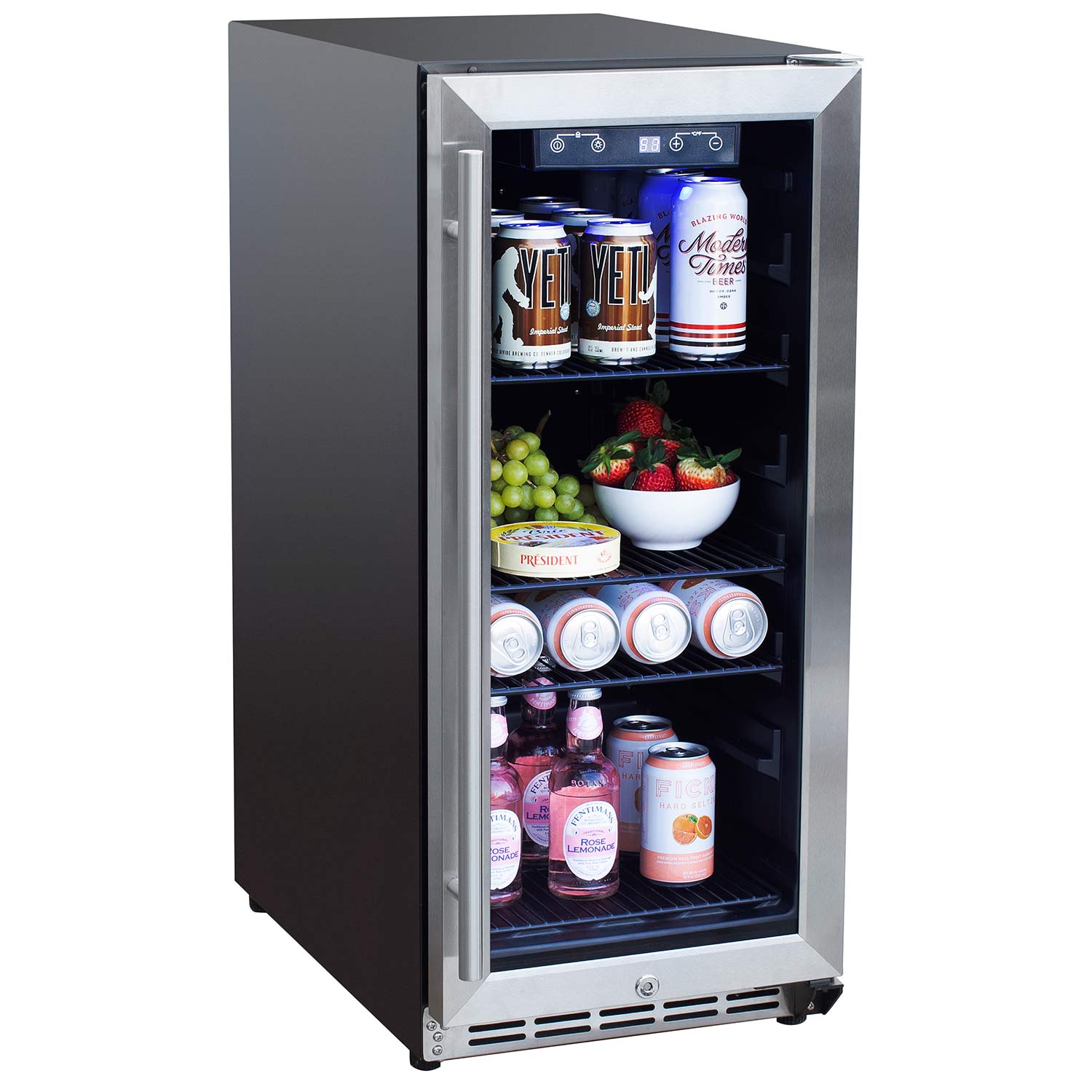Summerset 15-Inch Outdoor Rated Refrigerator with Glass Door