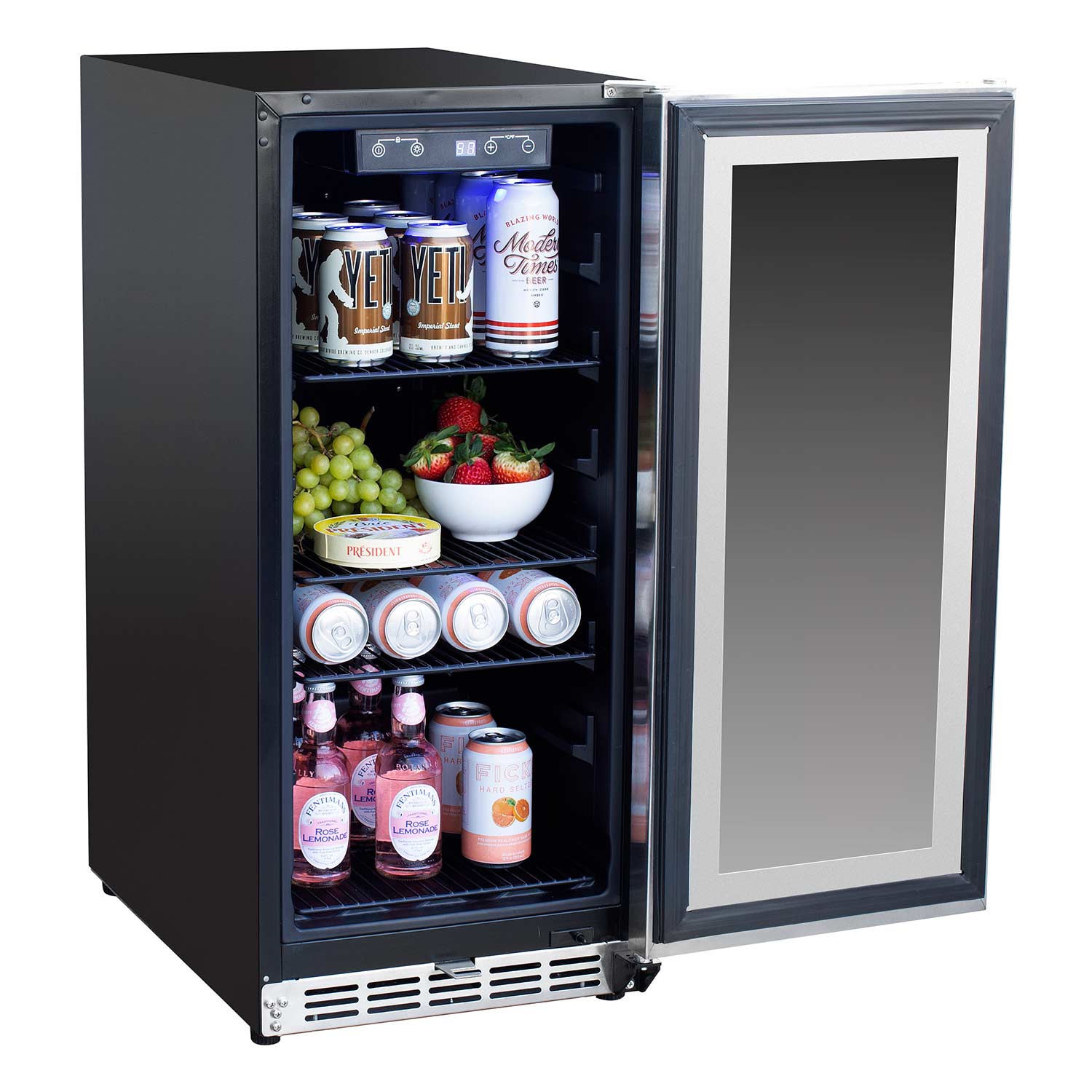 Summerset 15-Inch Outdoor Rated Refrigerator with Glass Door