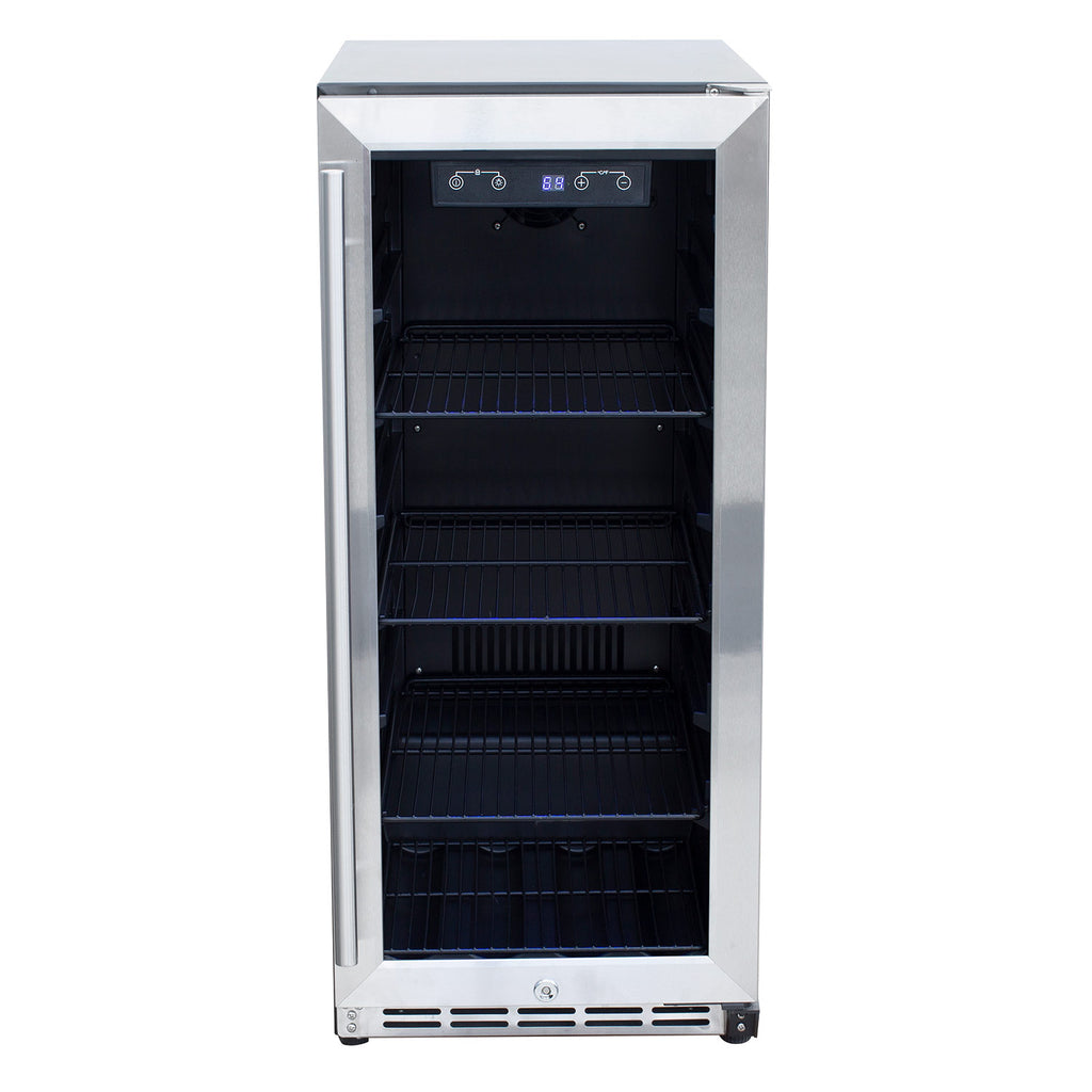 Summerset 15-Inch Outdoor Rated Refrigerator with Glass Door