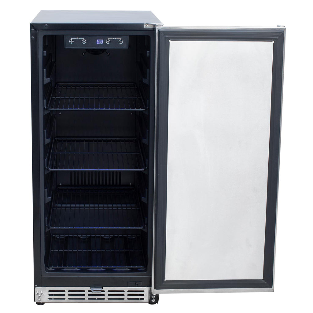 TrueFlame Outdoor Rated Refrigerator with Stainless Door, 15-Inches