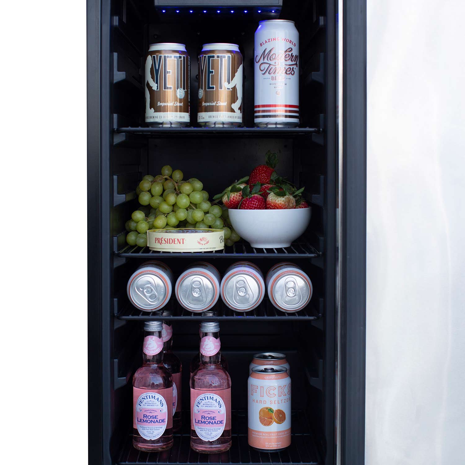 TrueFlame Outdoor Rated Refrigerator with Stainless Door, 15-Inches