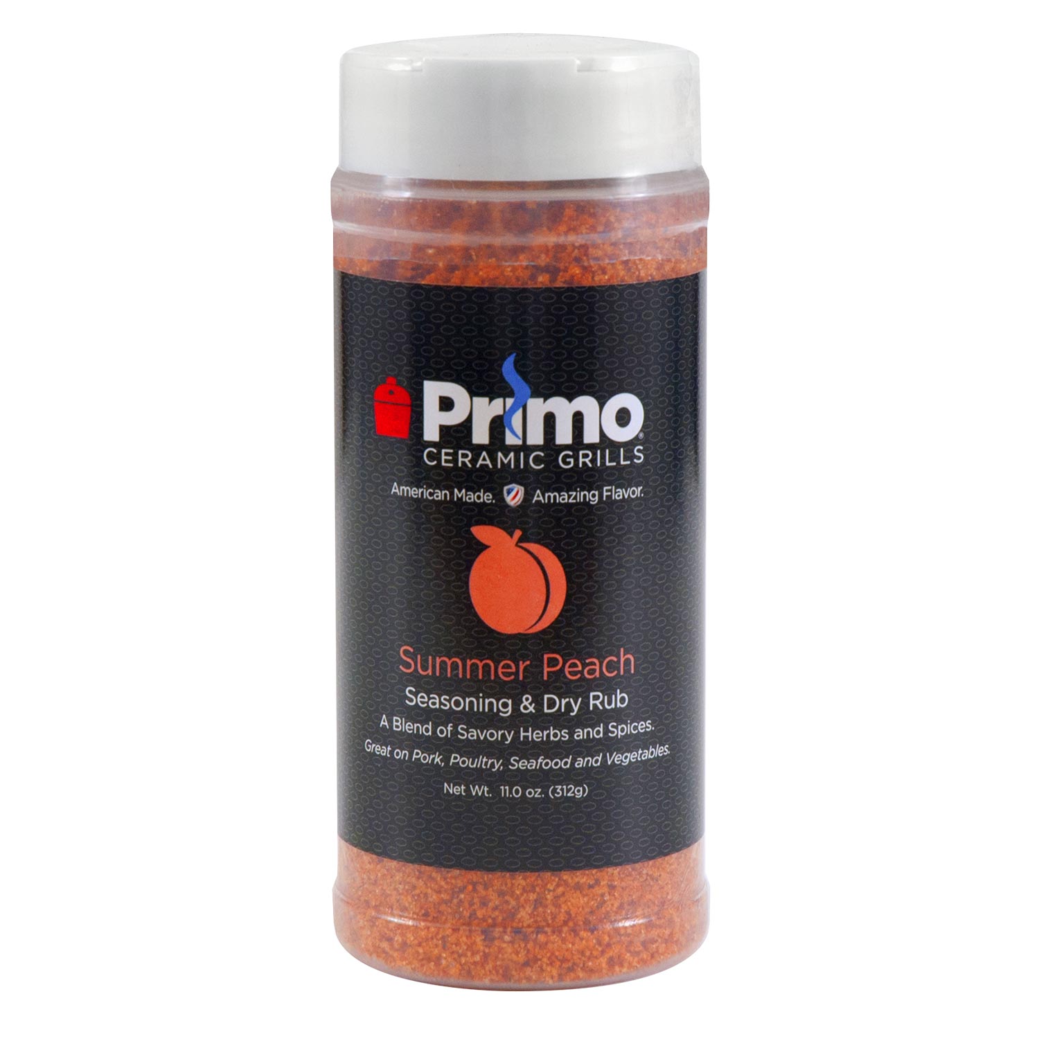 Primo Ceramic Grills Summer Peach seasoning & dry rub, 11 oz bottle