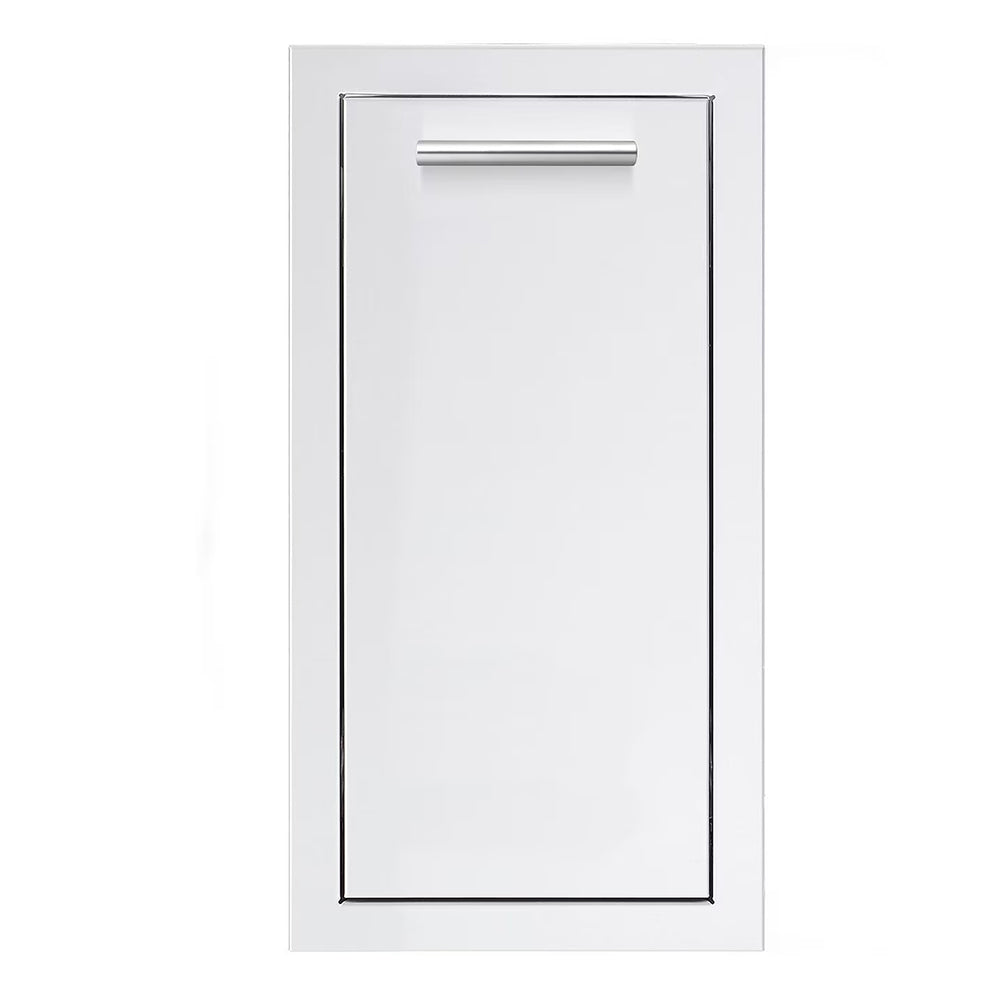 Narrow trash door masonry frame with return, rectangular opening and top bar