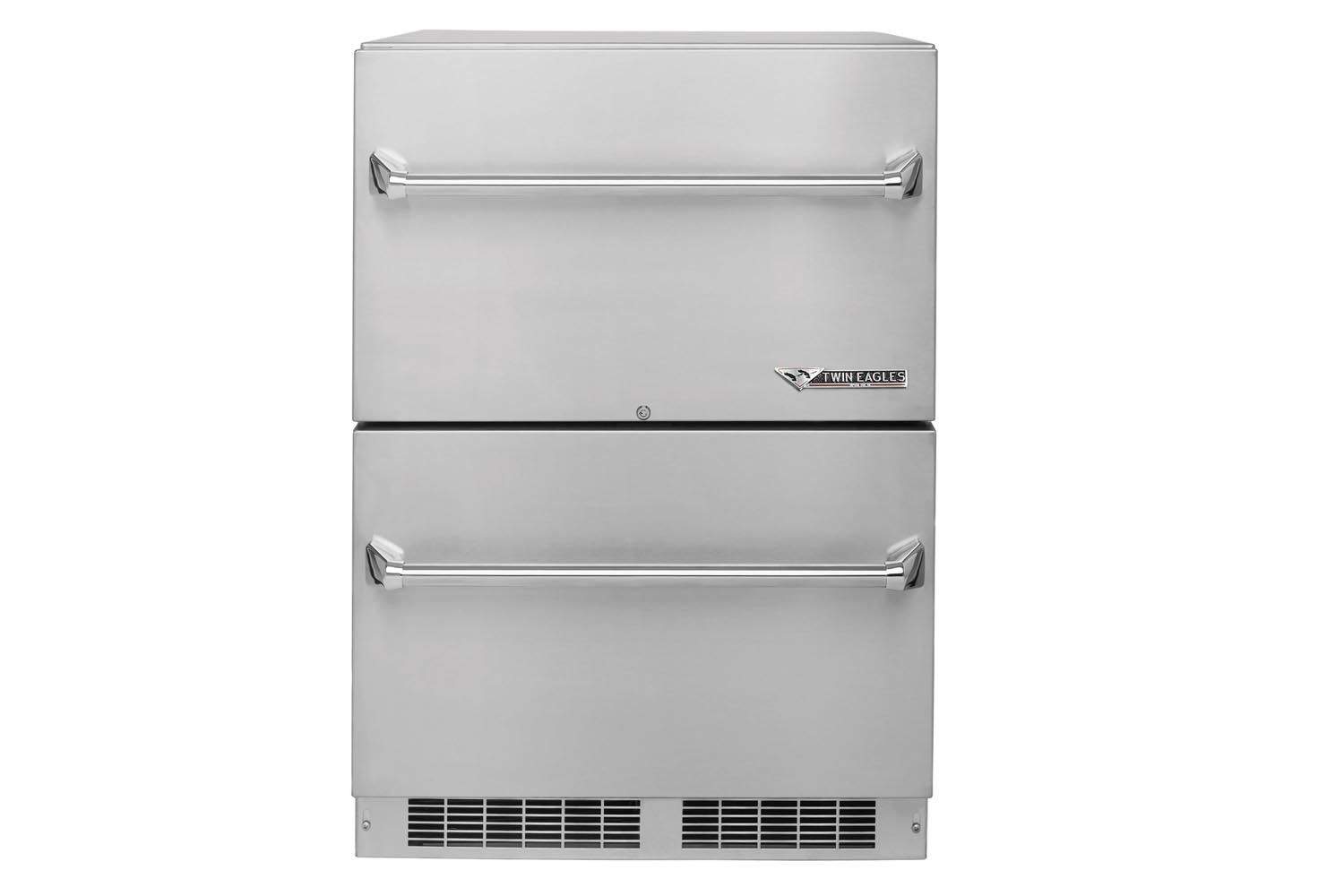 Twin Eagles Outdoor Two Door Refrigerator, 24x34.75-Inch