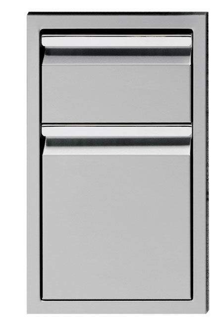 Twin Eagles double storage drawer with two stacked fronts and sleek metal handle