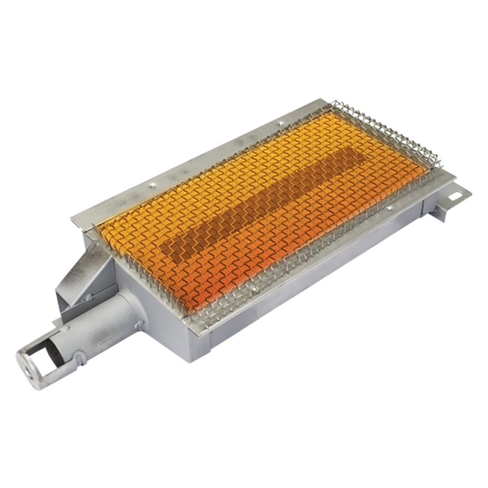 TrueFlame drop-in infrared sear burner with orange ceramic mesh grate and metal housing