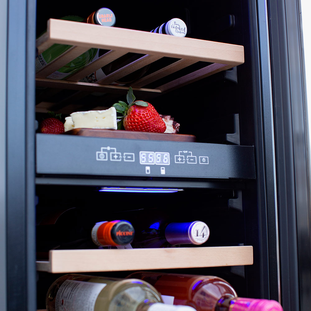 TrueFlame Outdoor Rated Dual Zone Wine Cooler, 15-Inches
