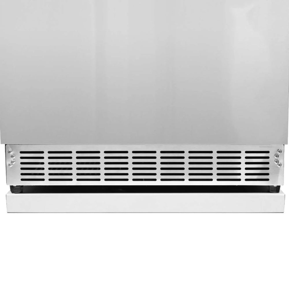 White pedestal with long front vent grille and lower mounting lip