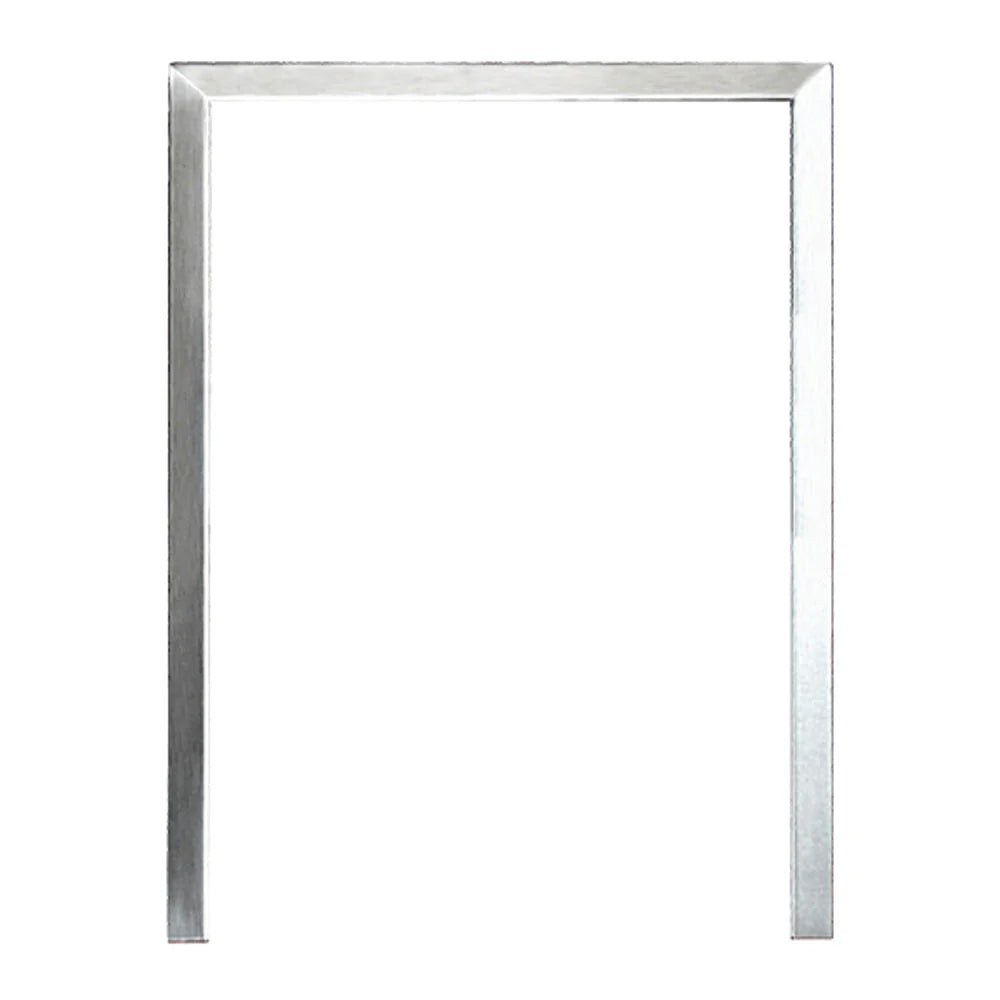 Refrigerator trim kit frame for 22-inch models, brushed metal with rectangular ends