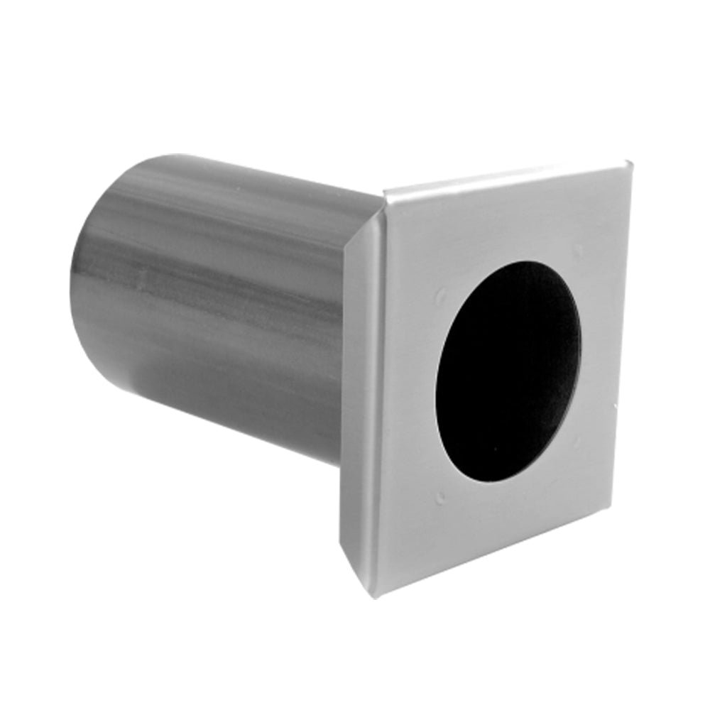 Metal countertop mounting stanchion with round opening and cylindrical post