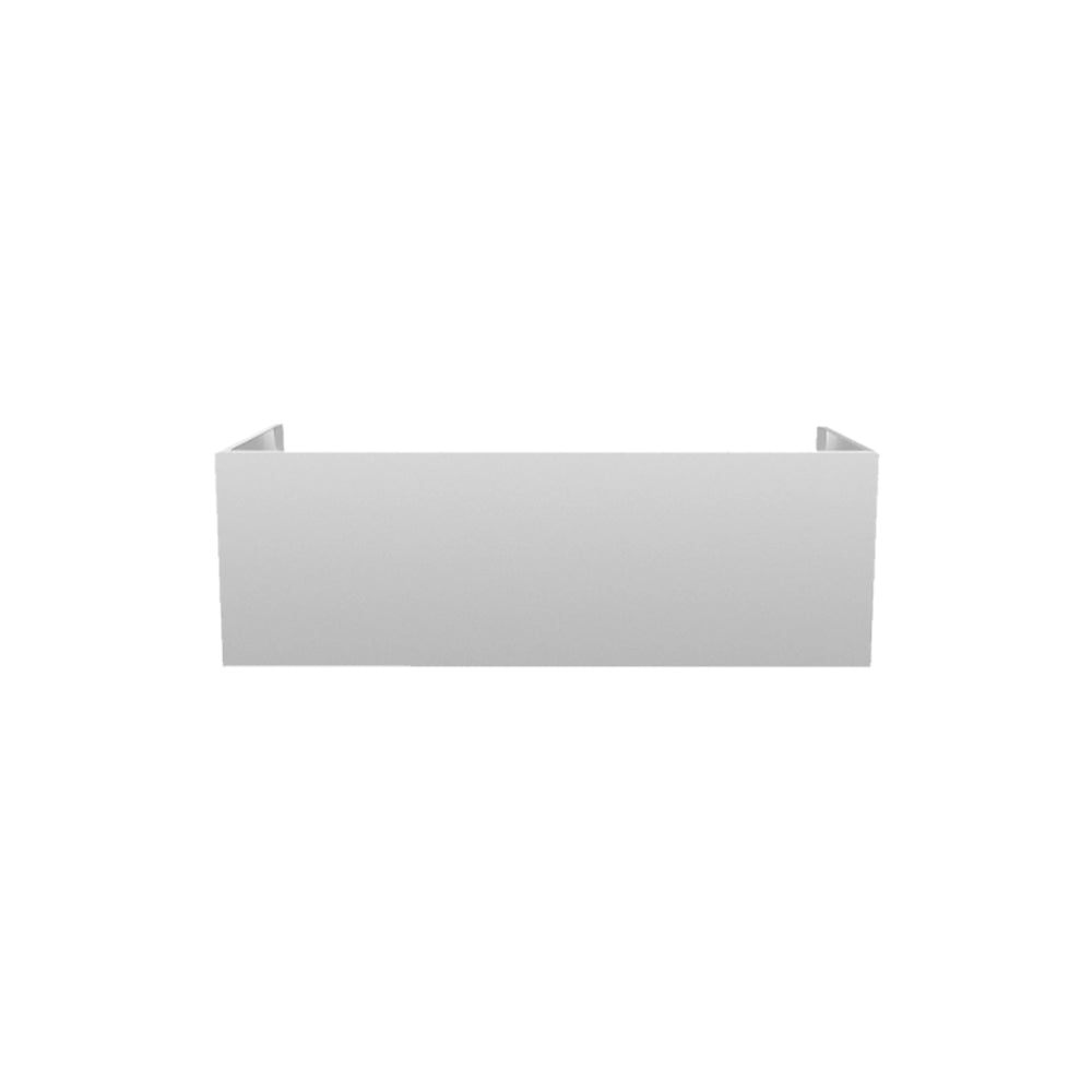 White rectangular duct cover with corner mounting tabs for vent hood
