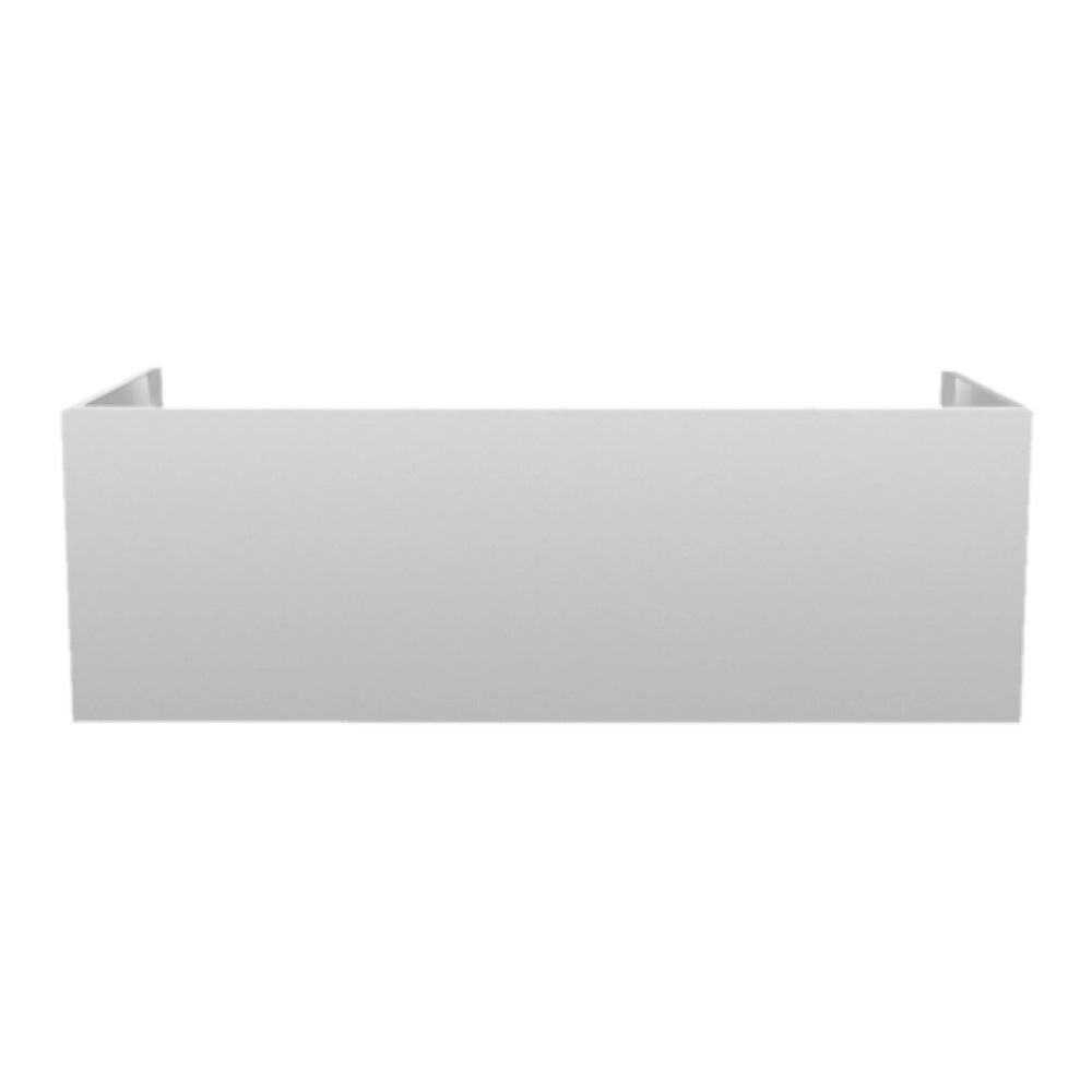 Rectangular white duct cover sleeve for outdoor vent hood