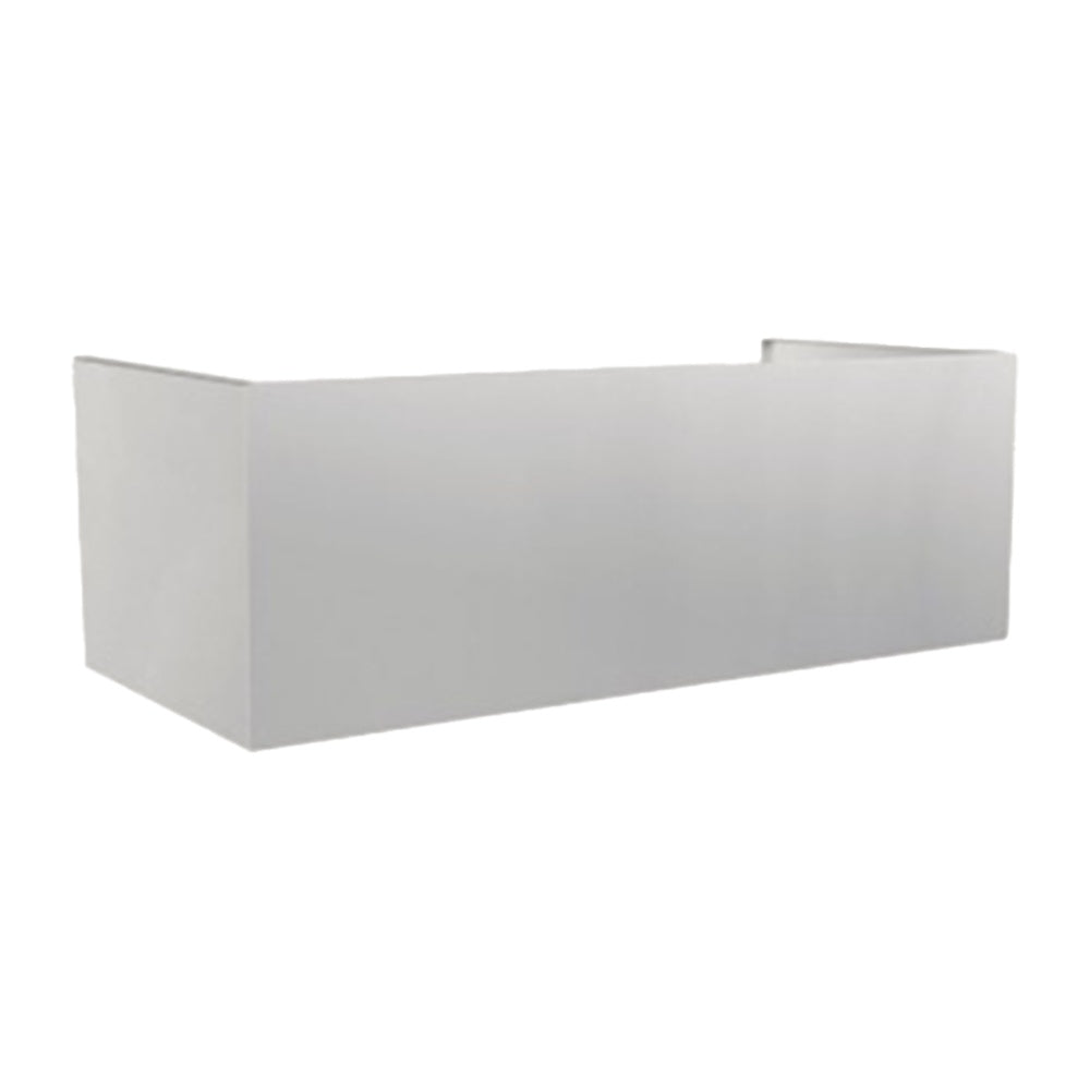 TrueFlame 12-inch duct cover, rectangular white metal chimney sleeve