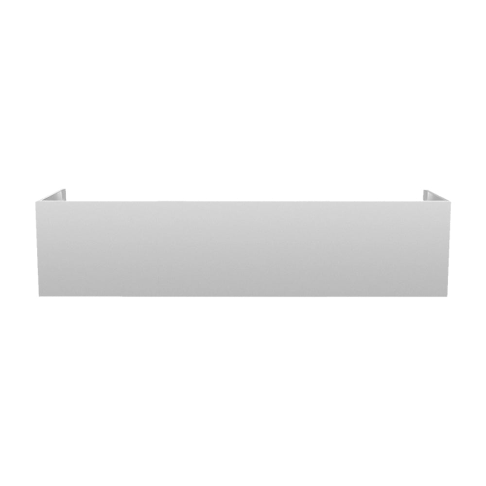 TrueFlame 12-inch vent hood duct cover, light gray rectangular panel with side tabs