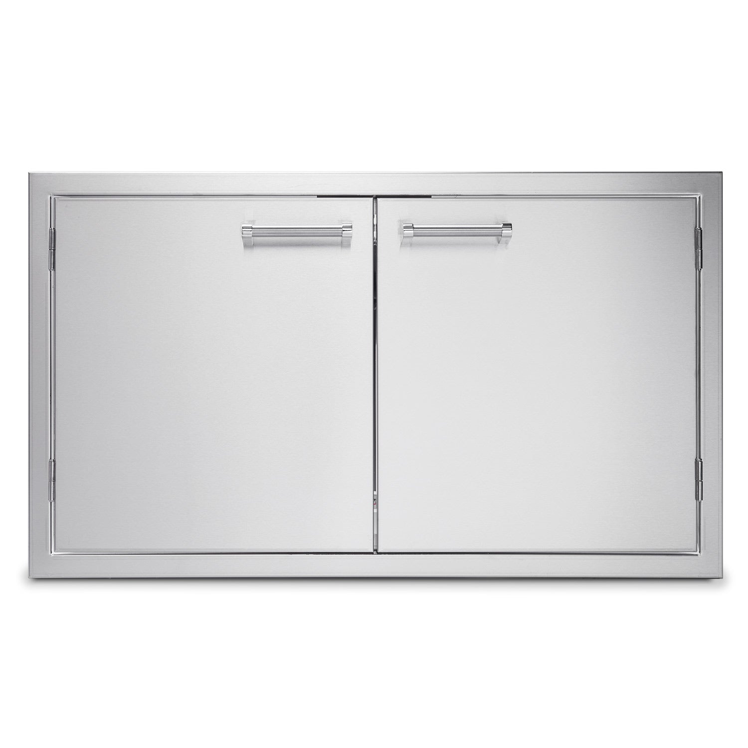 Stainless steel double access doors with two hinged panels and latches