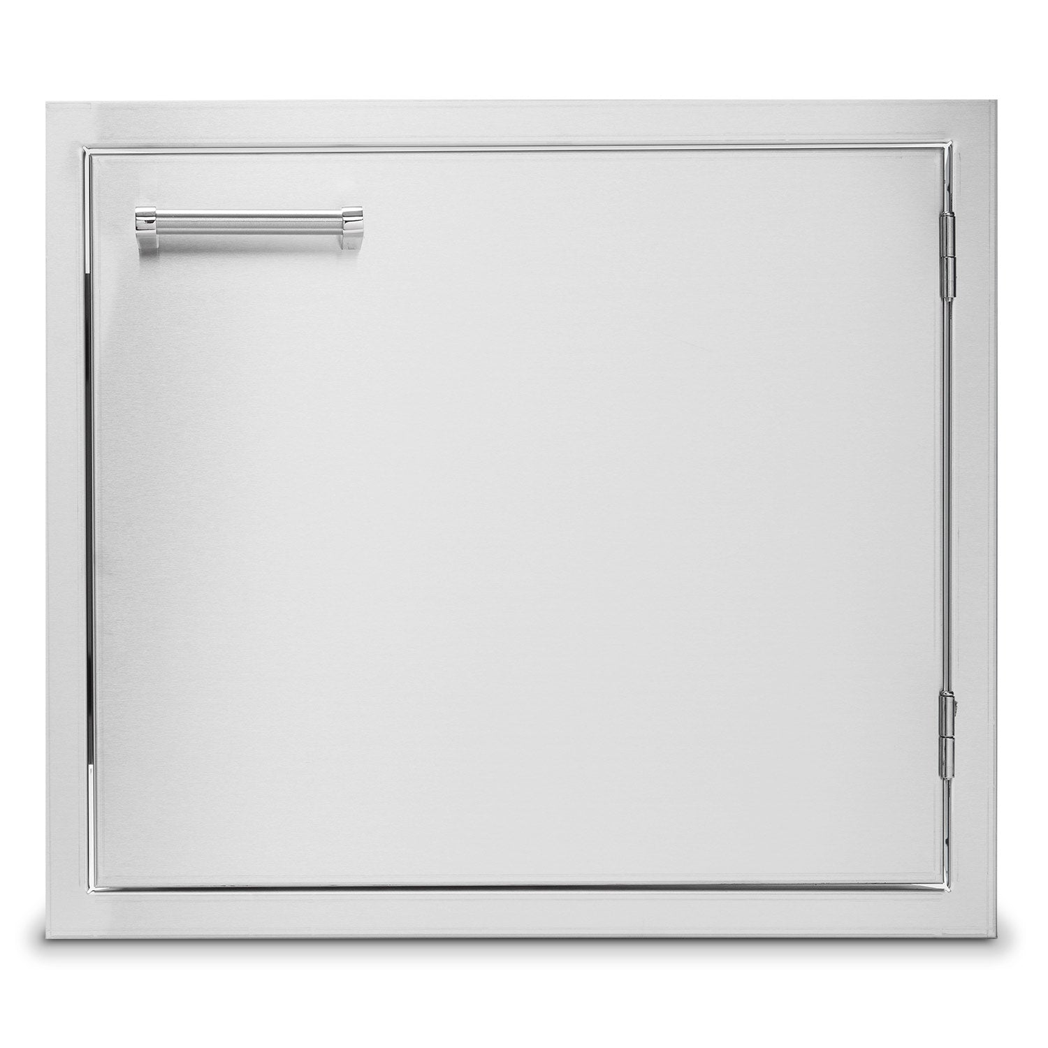 Stainless steel access door with rectangular frame and latch, 24-inch size
