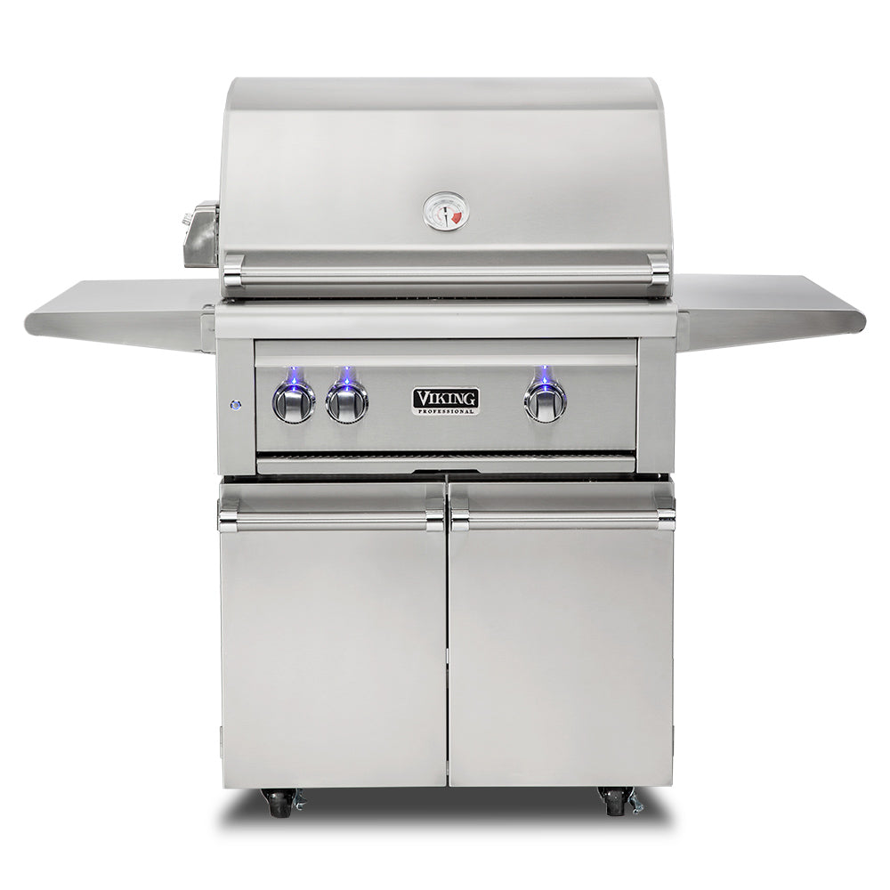 Viking 5 Series Stainless Steel Cart Gas Grill with ProSear Burner & Rotisserie, 30-Inch (VQGFS530)