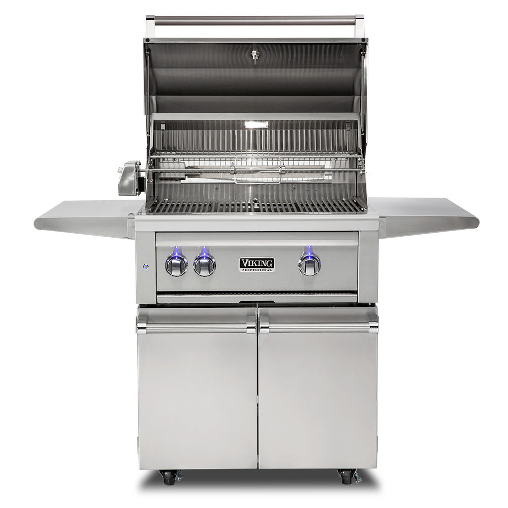 Viking 5 Series Stainless Steel Cart Gas Grill with ProSear Burner & Rotisserie, 30-Inch (VQGFS530)