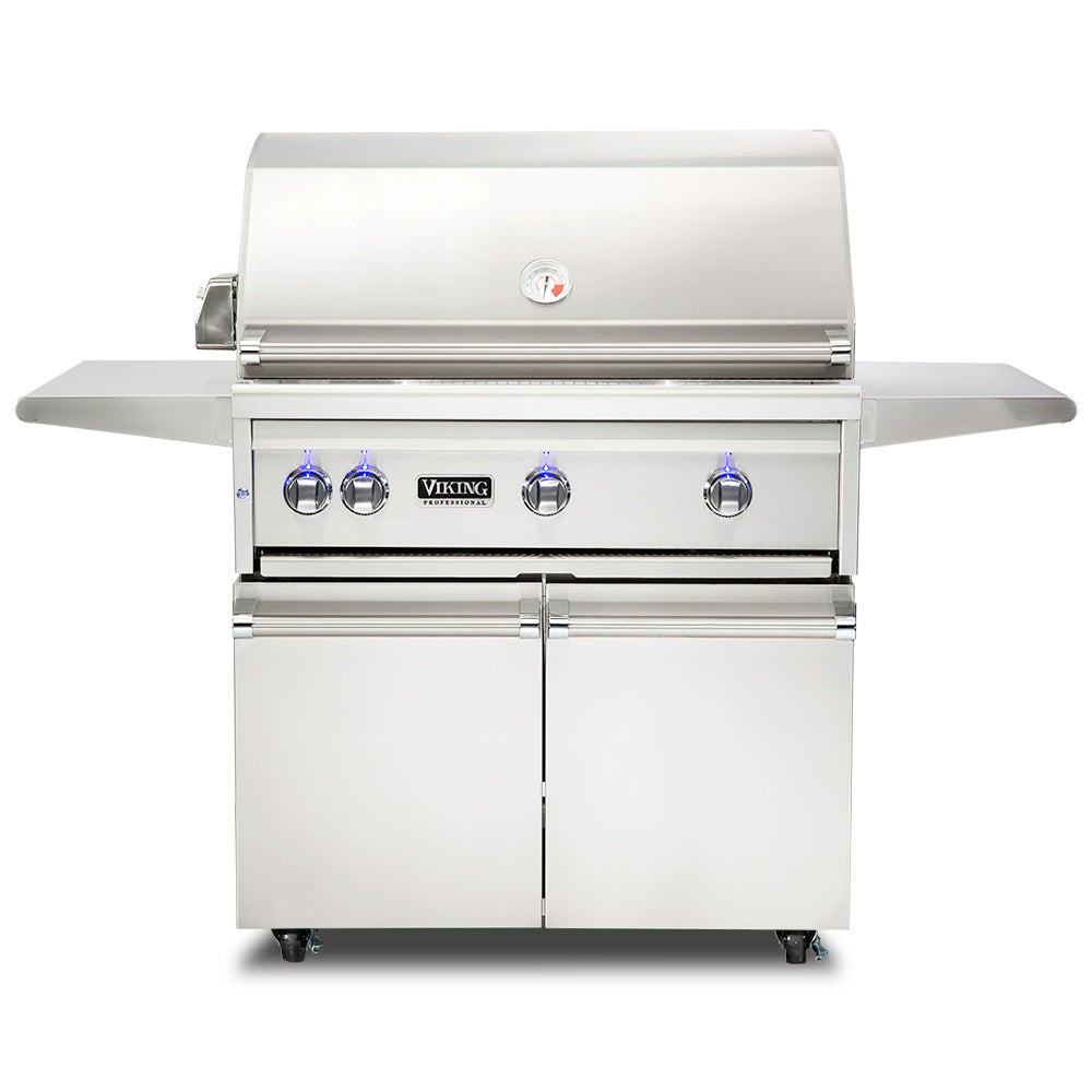 Viking 5 Series Stainless Steel Cart Gas Grill with ProSear Burner & Rotisserie, 36-Inch (VQGFS536)