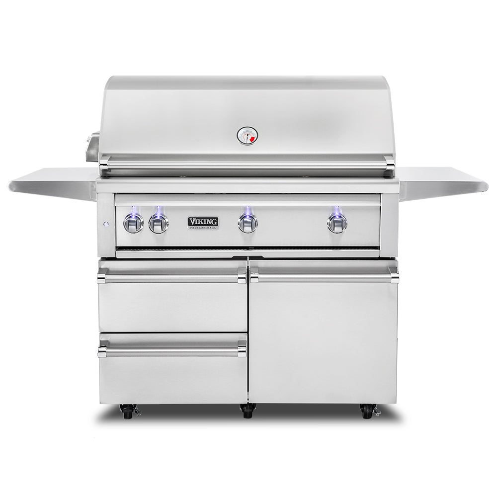 Viking 5 Series Stainless Steel Cart Gas Grill with ProSear Burner & Rotisserie, 42-Inch (VQGFS542)