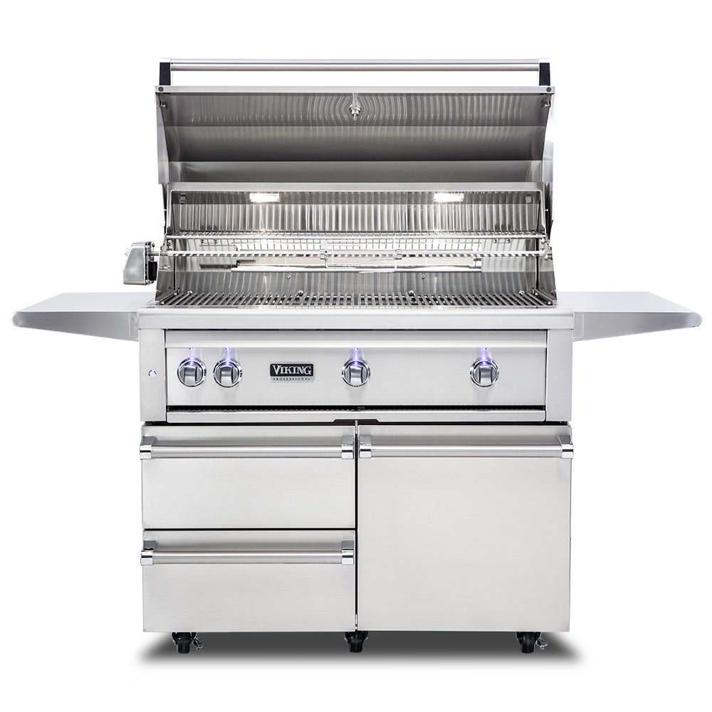 Viking 5 Series Stainless Steel Cart Gas Grill with ProSear Burner & Rotisserie, 42-Inch (VQGFS542)