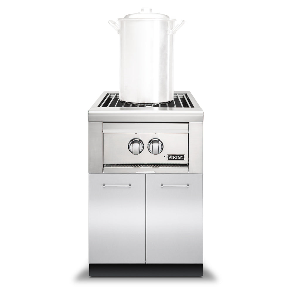 Viking 5 Series Stainless Steel Gas Power Burner on Stainless Steel Base, 20-Inch (VQGPB520BSS)