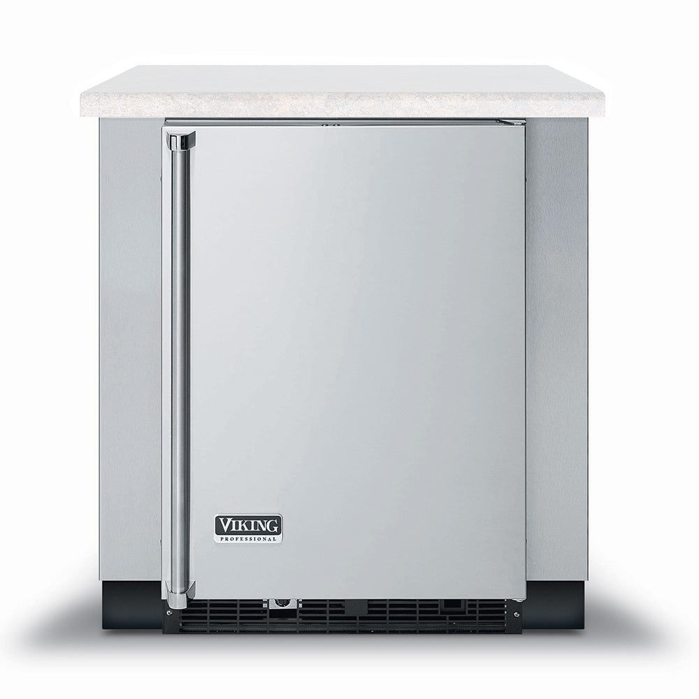 Viking 5 Series Stainless Steel Undercounter Refrigerator with Stainless Steel Base, 24-Inch (VRUO524BSS)
