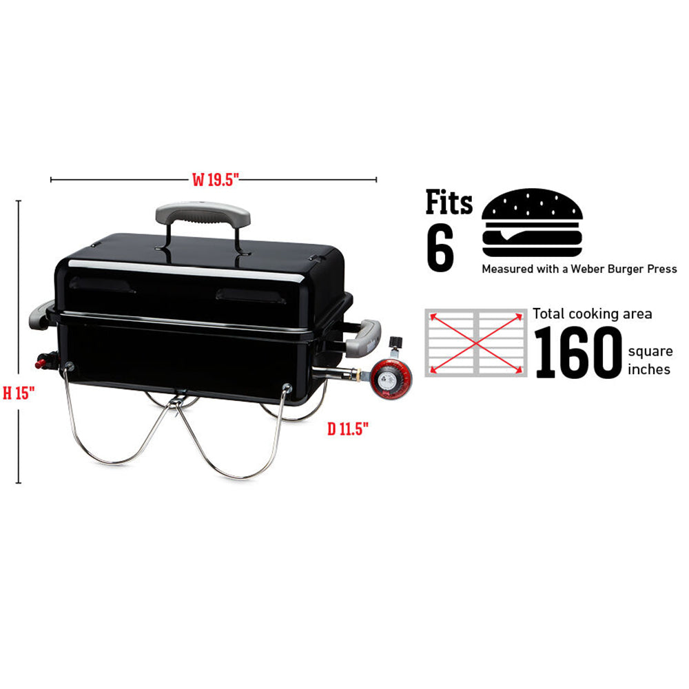 Weber Go-Anywhere Portable Propane Gas Grill
