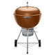 22-inch charcoal kettle grill with copper lid and chrome legs