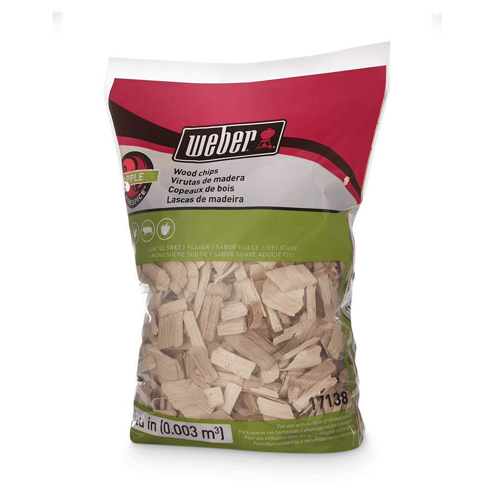 Weber apple wood chips bag with wood chunks for grilling