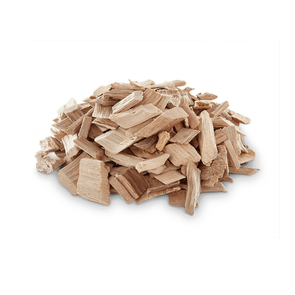Pile of apple wood chip chunks for grilling smoke