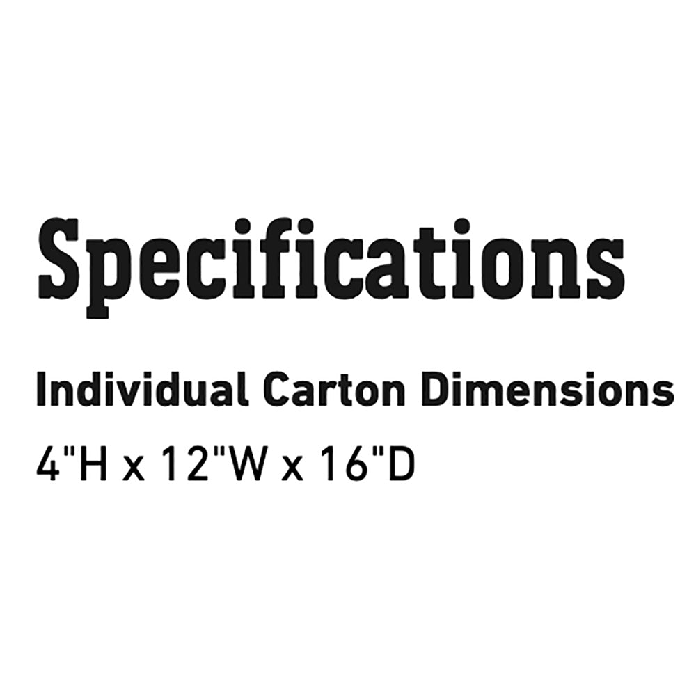 Product specifications: 4 in H x 12 in W x 16 in D