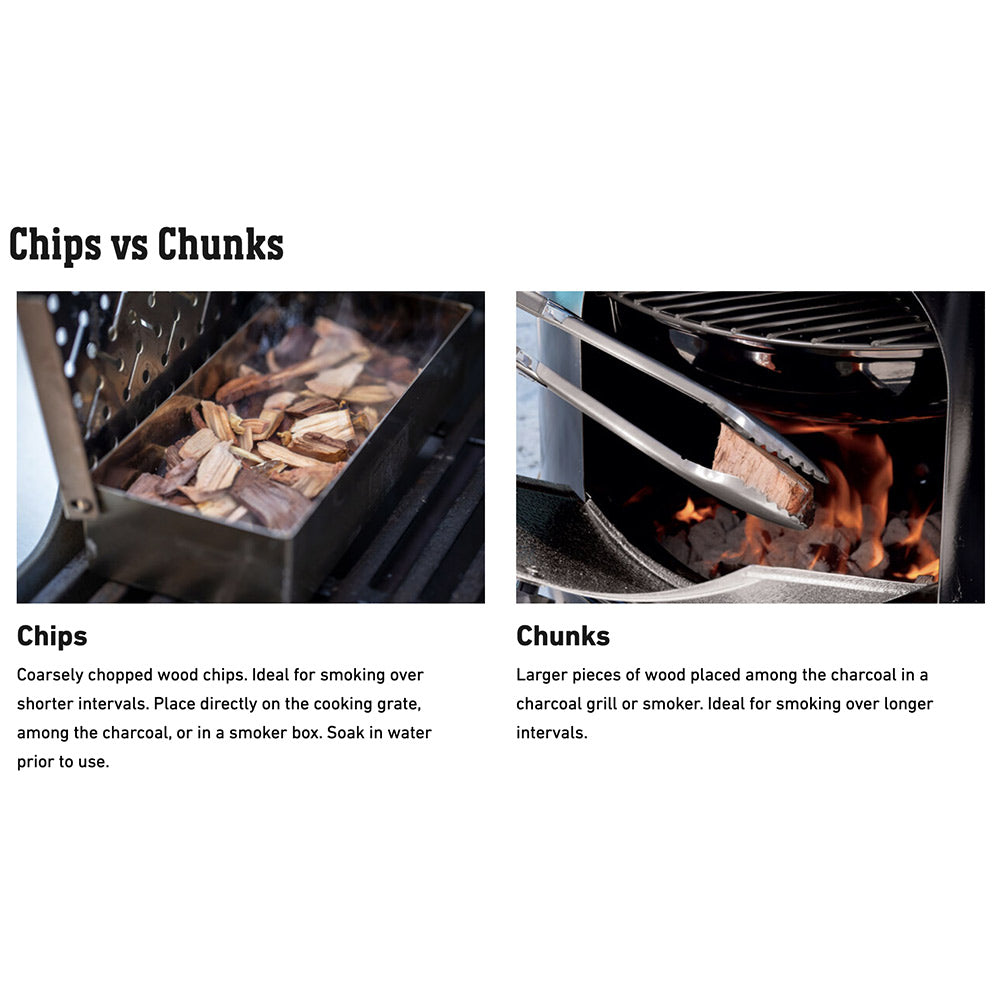 Chips vs chunks guide comparing wood chip sizes for smoking