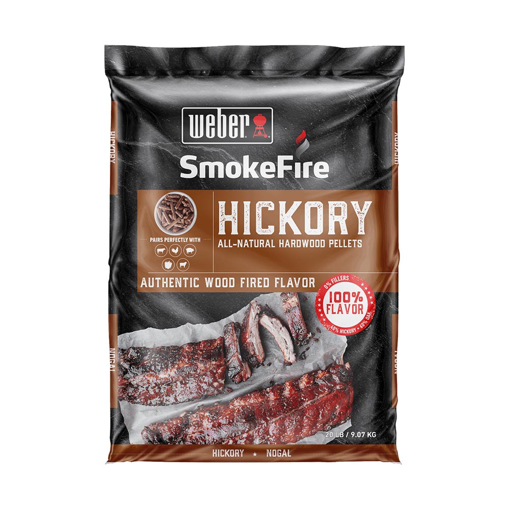 Weber All-Natural Hardwood Pellets, Hickory, 20lb
