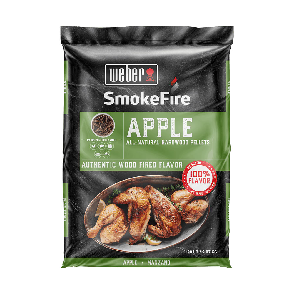 Weber All-Natural Hardwood Pellets, Apple, 20lb