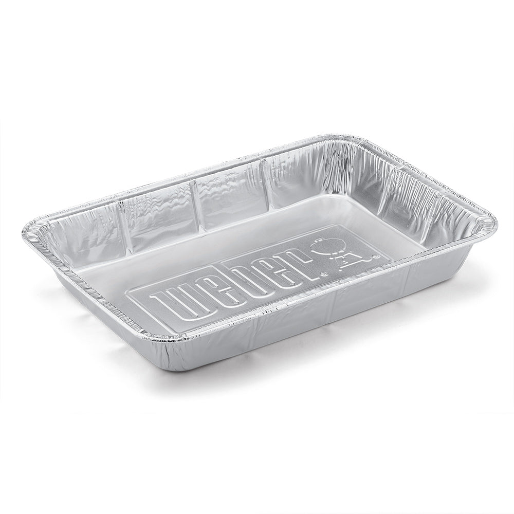 Rectangular aluminum drip pan tray with embossed center marking, disposable, 9.1x13.1 in