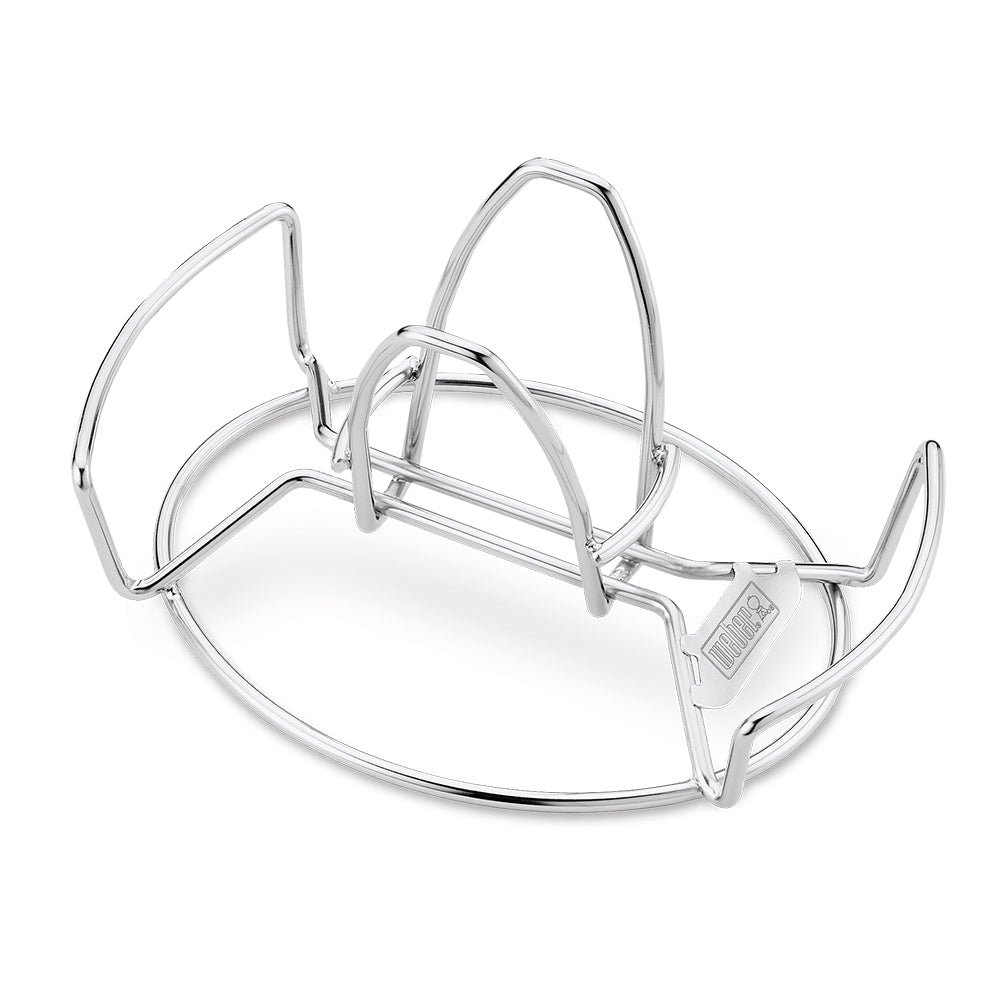 Stainless poultry roaster with wire rack and handles, for 6.2x9.3-inch roasting