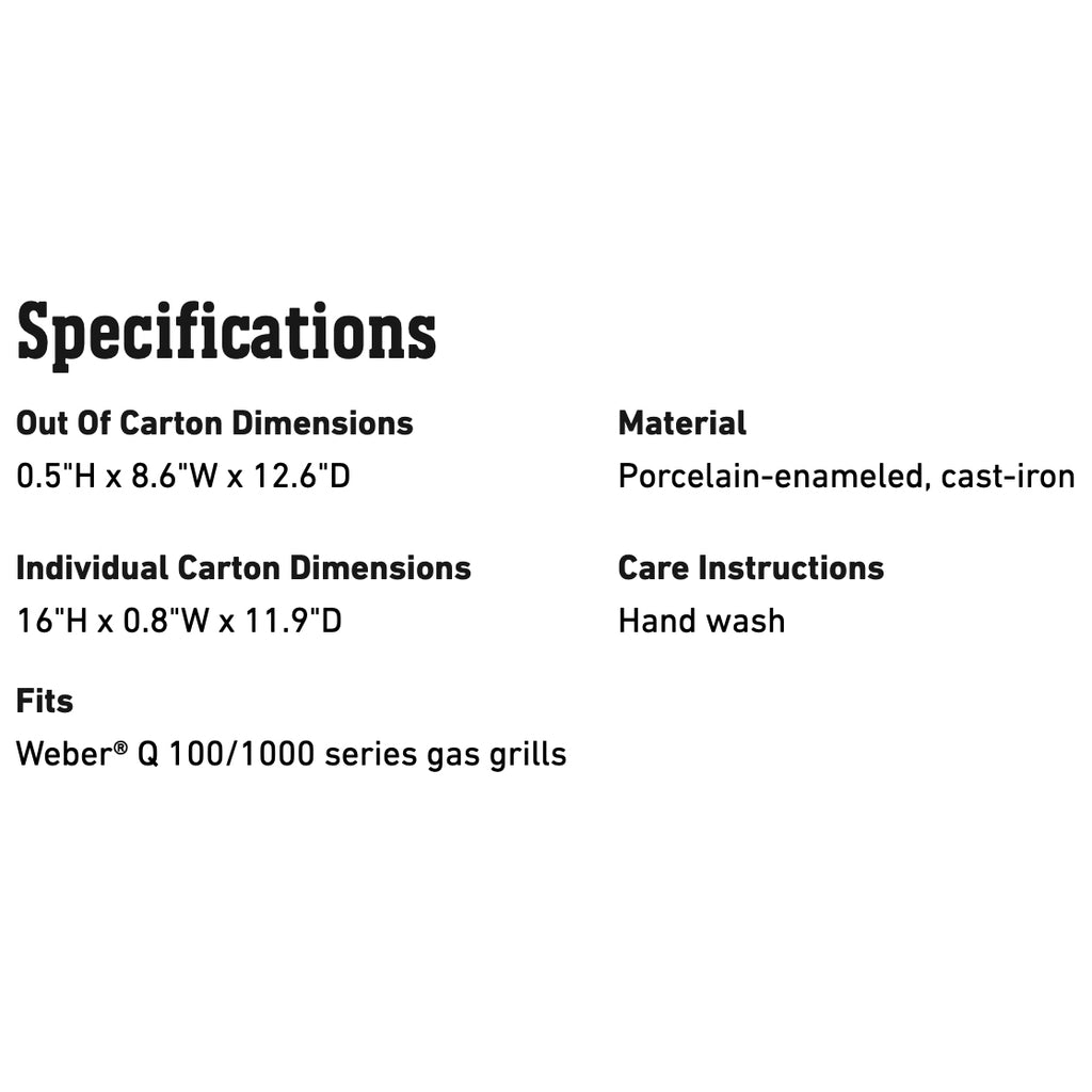Weber Griddle for Q 100/1000 Series Grills